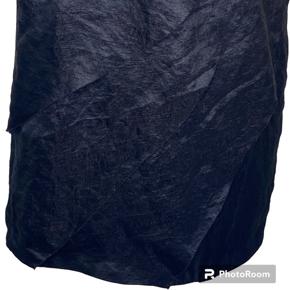 London Style Nights Asymmetrical One Strap Ruffled Dress 12 Black Knee Length - Picture 4 of 14